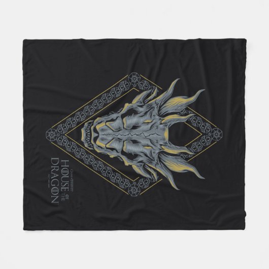 HOUSE OF THE DRAGON | Balerion Skull Diamond Crest Fleece Deken (Voorkant (Horizontaal))
