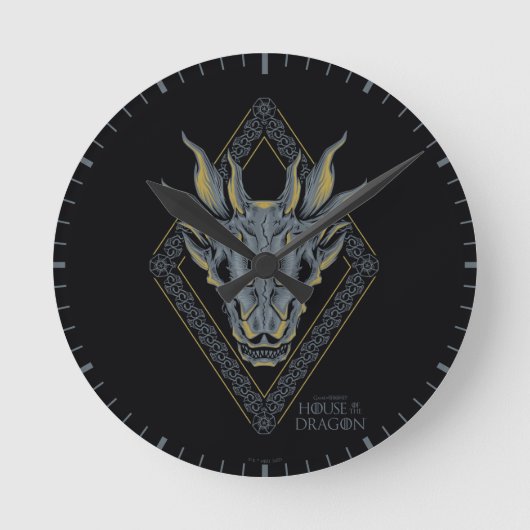 HOUSE OF THE DRAGON | Balerion Skull Diamond Crest Ronde Klok (Voorkant)