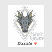 HOUSE OF THE DRAGON | Balerion Skull Diamond Crest Sticker (Vel)