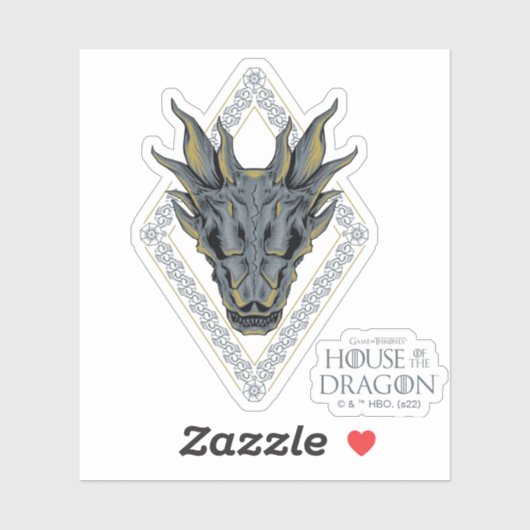 HOUSE OF THE DRAGON | Balerion Skull Diamond Crest Sticker (Vel)