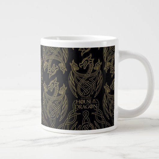 HOUSE OF THE DRAGON | Gold Filigree Dragon Pattern Grote Koffiekop (Rechts)