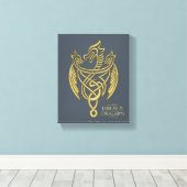 HOUSE OF THE DRAGON | Golden Filigree Dragon Crest Canvas Afdruk (Insitu (Houten vloer))