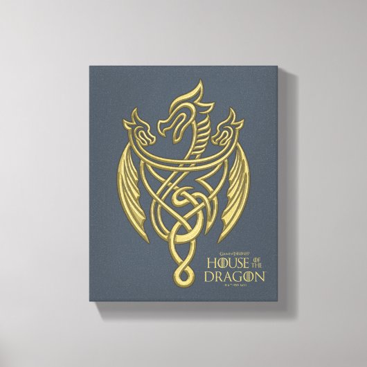 HOUSE OF THE DRAGON | Golden Filigree Dragon Crest Canvas Afdruk (Voorkant)