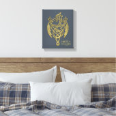 HOUSE OF THE DRAGON | Golden Filigree Dragon Crest Canvas Afdruk (Insitu (Slaapkamer))