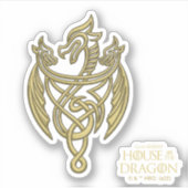 HOUSE OF THE DRAGON | Golden Filigree Dragon Crest Sticker (Voorkant)