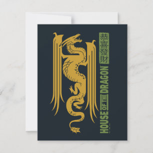 House of the Dragon Goud & Groen Nieuwjaar 恭喜發財 Notitiekaartje