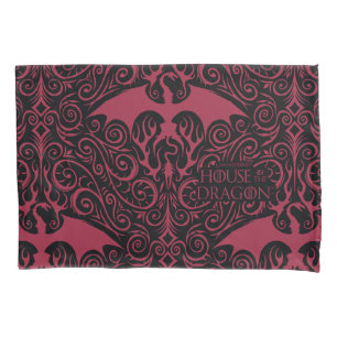 HOUSE OF THE DRAGON   Red Dragon Filigree Pattern Kussensloop