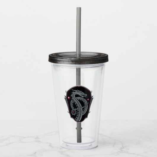 HOUSE OF THE DRAGON | Silver Dragon Crest Acryl Drinkbeker (Voorkant)