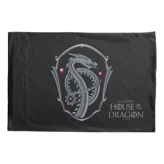 HOUSE OF THE DRAGON | Silver Dragon Crest Kussensloop (Achterkant)