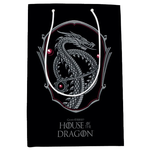 HOUSE OF THE DRAGON | Silver Dragon Crest Medium Cadeauzakje (Voorkant)