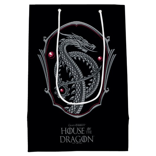 HOUSE OF THE DRAGON | Silver Dragon Crest Medium Cadeauzakje (Achterkant)
