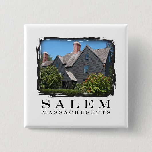 House of the Seven Gable Vierkante Button 5,1 Cm (Voorkant)
