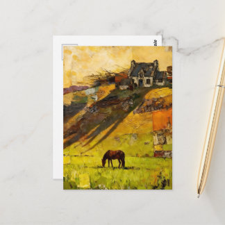 House on the Hill and Horse in the Pasture Briefkaart