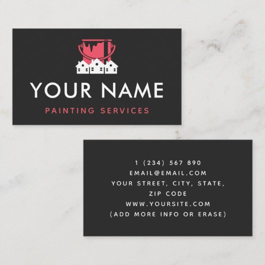 House Paint Residential Handyman Painter Minimal Visitekaartje (Voorkant / Achterkant)