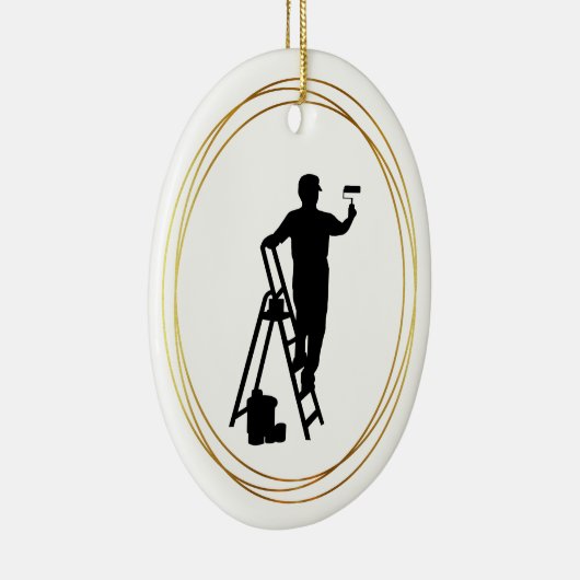 House Painter Black Silhouette Ornament (Rechts)