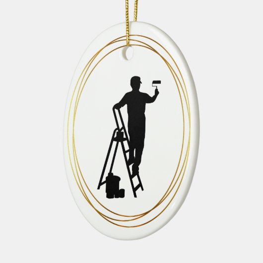 House Painter Black Silhouette Ornament (Links)