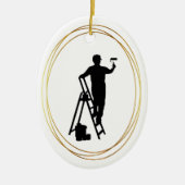 House Painter Black Silhouette Ornament (Voorkant)