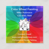 House Painter Color Wheel Theme Vierkante Visitekaartje (Voorkant)