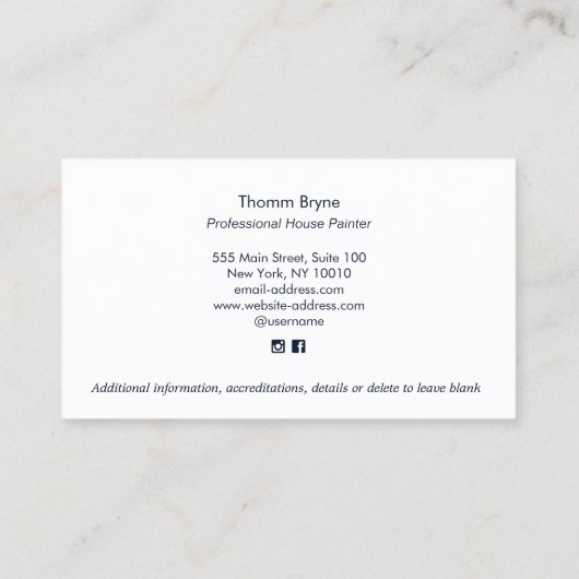 House Painter Crossed Brushes Visitekaartje (Achterkant)