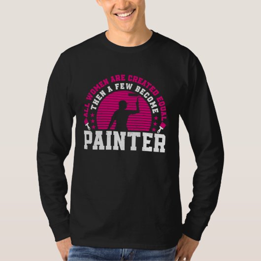 House Painter Decorator Female Painter Girl Retro  T-shirt (Voorkant)
