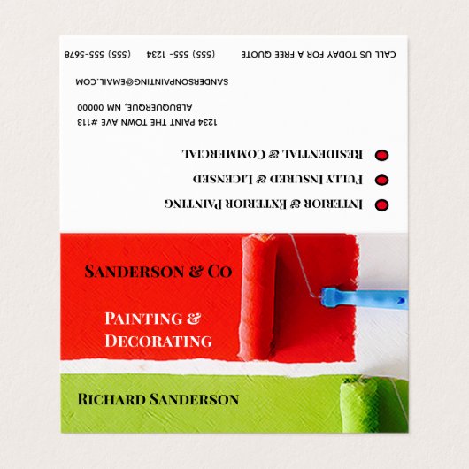 House Painter Decorator Paint Roller Professional Visitekaartje (Buitenkant ongevouwen)