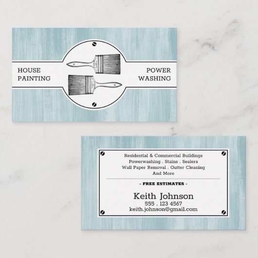 House Painter Decorator Professional Wall Cleaner Visitekaartje (Voorkant / Achterkant)