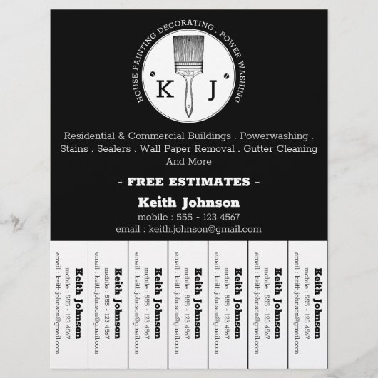 House Painter Decorator Professionele Logo Zwart Flyer (Voorkant)
