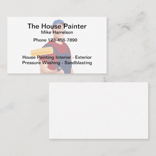House Painter Eenvoudige visitekaartje Sjabloon (Voorkant / Achterkant)