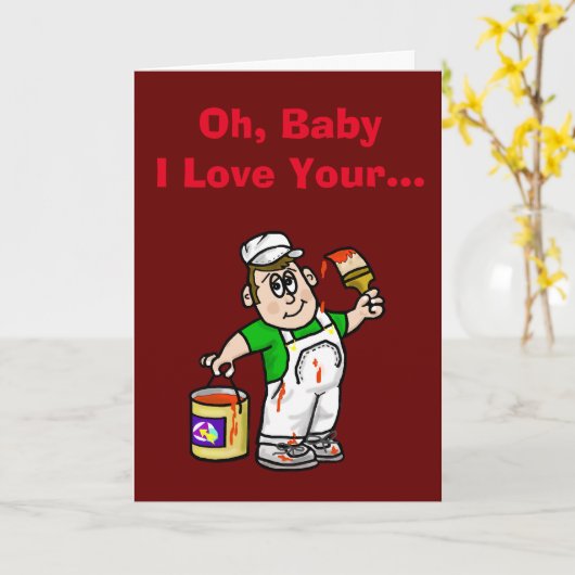 House Painter (Man) Verjaardag Kaart (Pas het aan! (Gele Bloem)