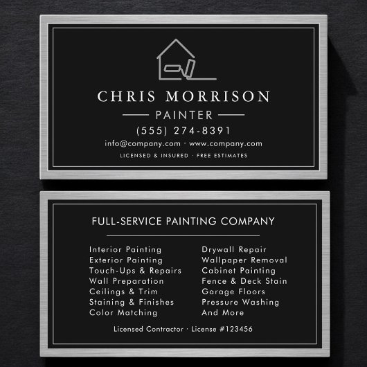 House Painter Metal Painting Service Visitekaartje