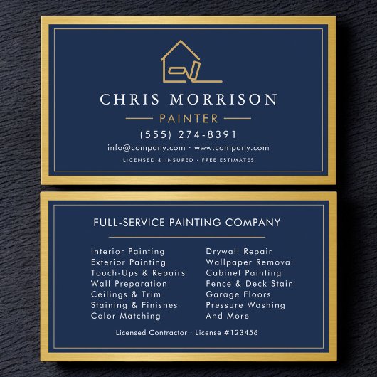 House Painter Metallic Painting Service Visitekaartje