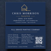 House Painter Navy Blue Gold QR Code Visitekaartje