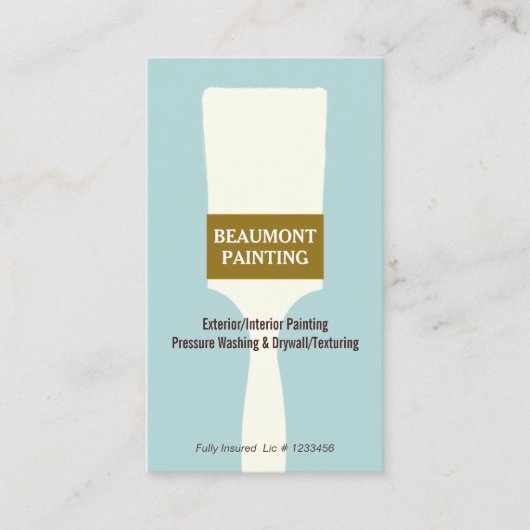 House Painter Paint Brush Logo Visitekaartje (Voorkant)