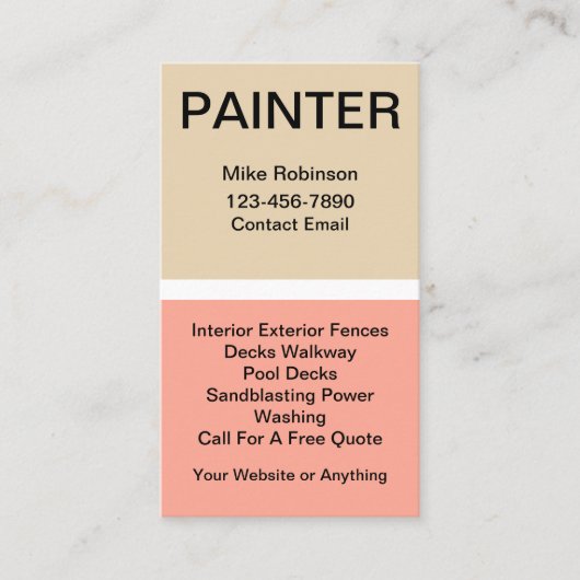 House Painter Paint Chip Theme Visitekaartje (Voorkant)