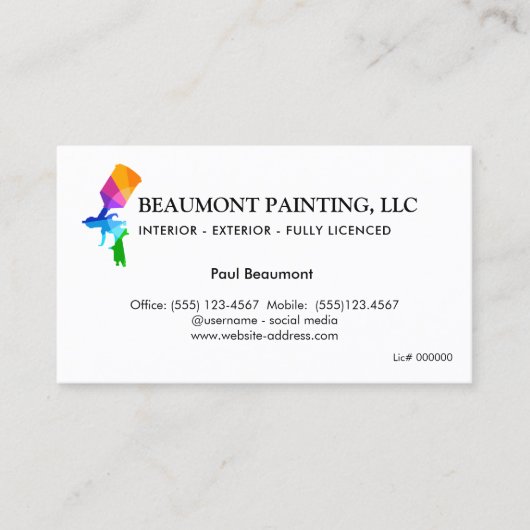 House Painter, Paint Sprayer Visitekaartje (Voorkant)