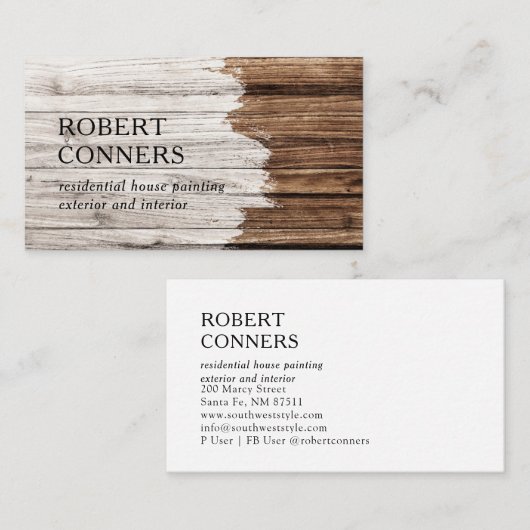 House Painter Painted Wood Visitekaartje (Voorkant / Achterkant)