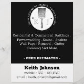 House Painter Power Washing Aannemer Zwart Flyer (Achterkant)