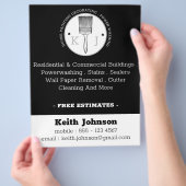 House Painter Power Washing Aannemer Zwart Flyer (Hand)