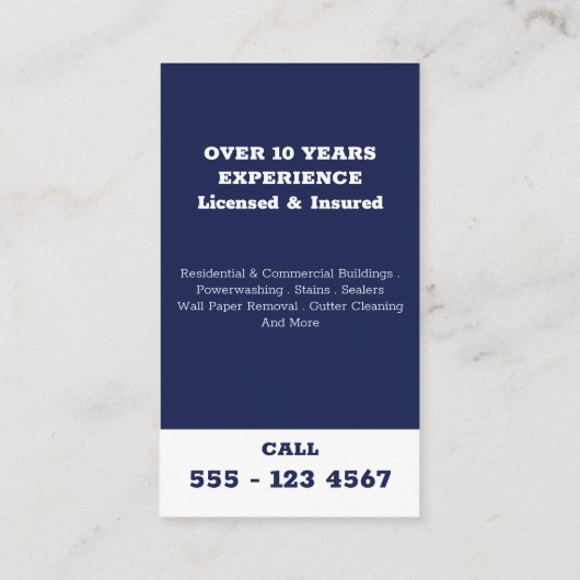 House Painter Power Washing Monogram Logo Blue Visitekaartje (Achterkant)