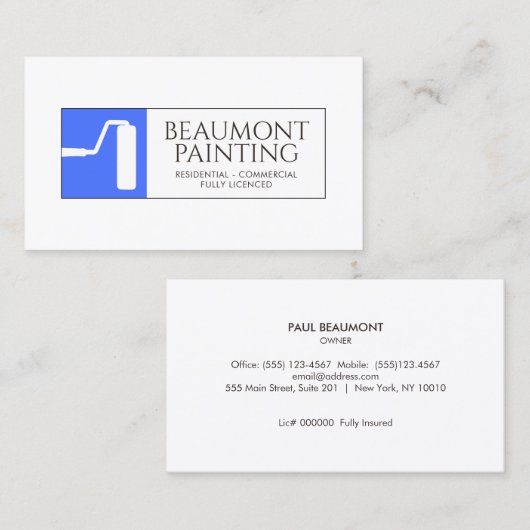 House Painter Roller Brush Visitekaartje (Voorkant / Achterkant)