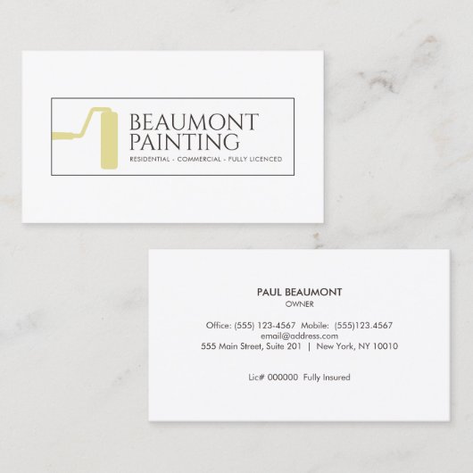 House Painter Roller Brush Visitekaartje (Voorkant / Achterkant)