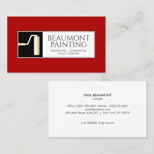 House Painter Roller Brush Visitekaartje (Voorkant / Achterkant)