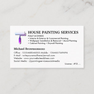 House Painter Service Paint Roll Eenvoudig Visitekaartje