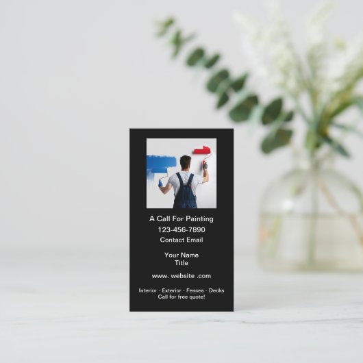 House Painter Simple Business Cards  Visitekaartje (Staand voorkant)