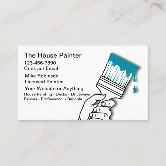House Painter Unique Modern Business Cards Visitekaartje (Voorkant)