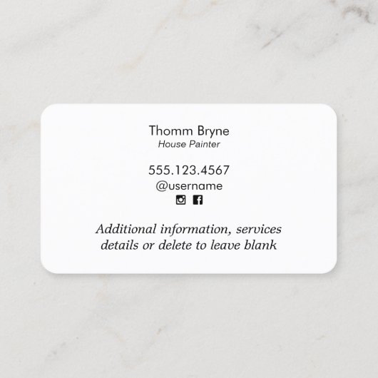 House Painter Visitekaartje (Achterkant)