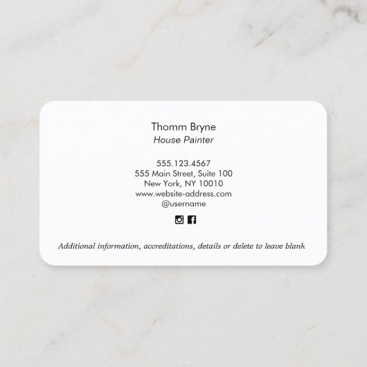 House Painter Visitekaartje (Achterkant)