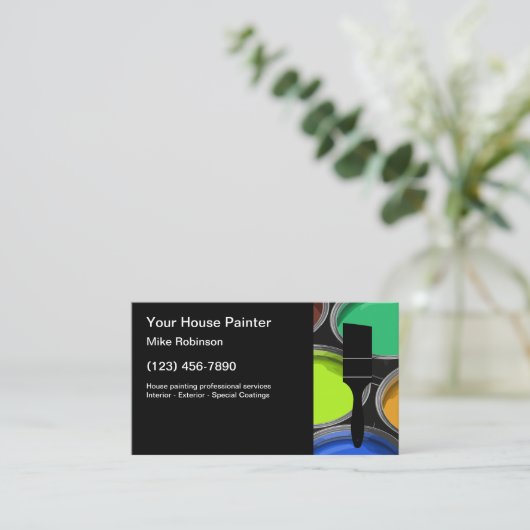 House Painter Visitekaartje Eenvoudige Sjabloon (Staand voorkant)