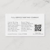 House Painter White Gold QR Code Visitekaartje (Achterkant)