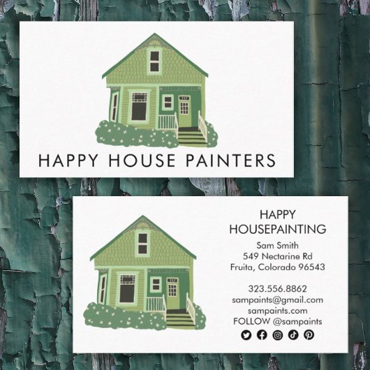 House Painting Handyman Construction Social Icons Visitekaartje